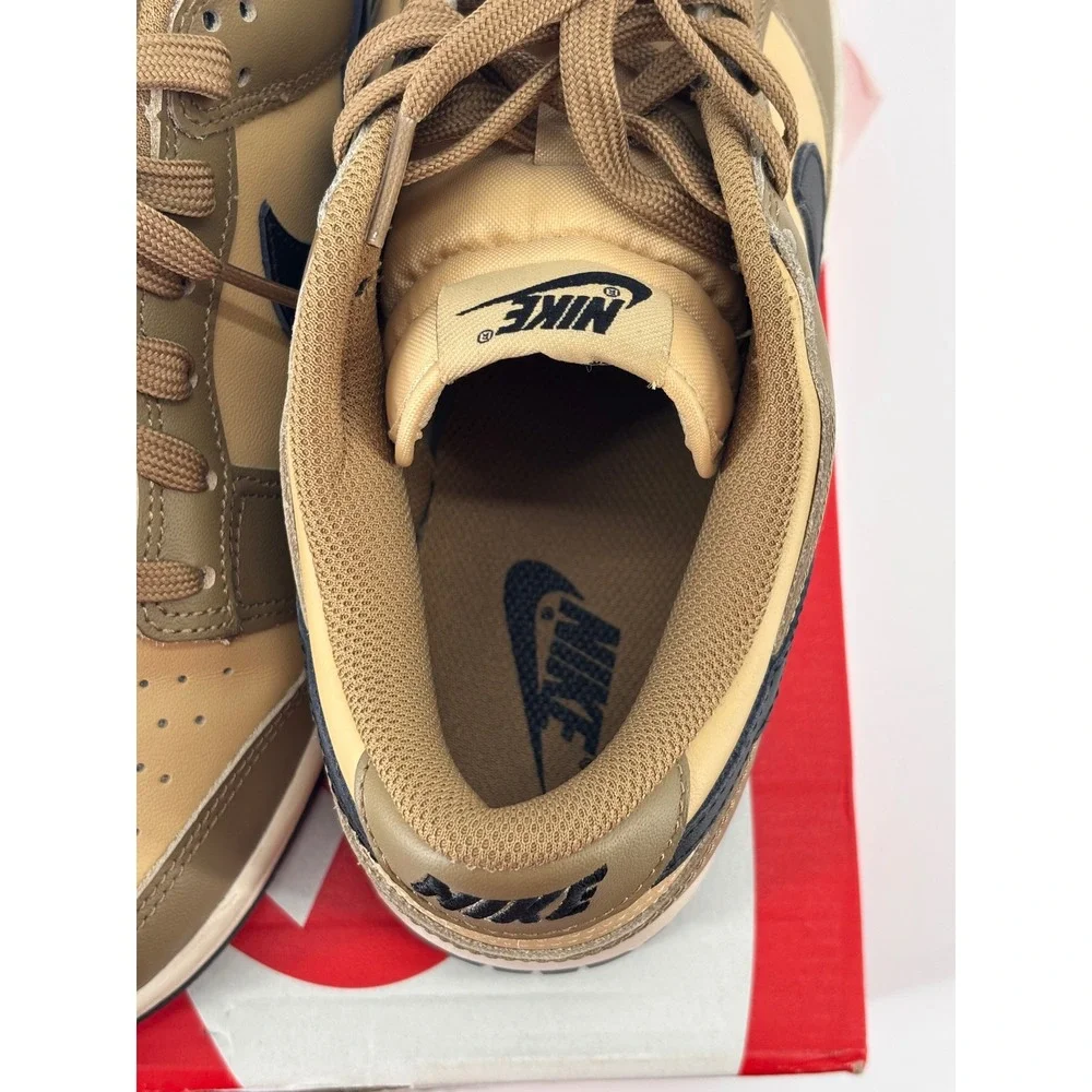 Nike Dunk Low GS 7Y Women 8.5 Tan Mocha Black Leather Sneakers DH9765-001 Street